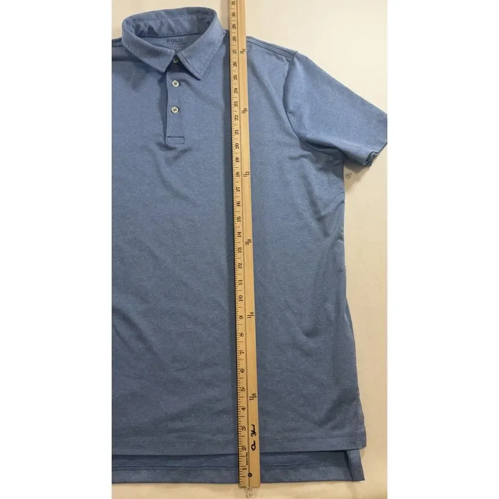 Ralph Lauren Performance Men’s M Blue Short Sleeve Stretch Golf Polo Logo